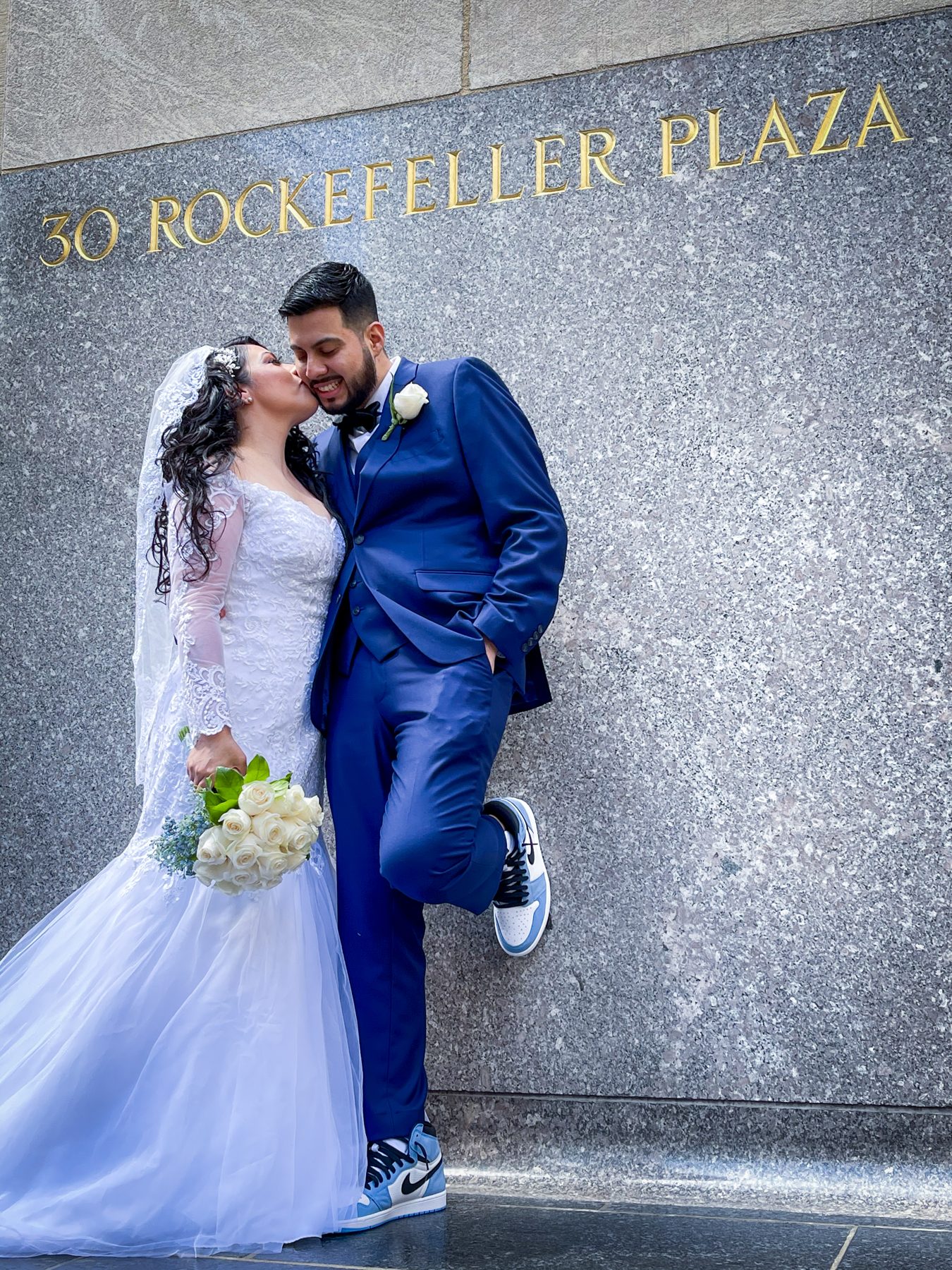 Newlyweds at 30 Rockefeller Plaza